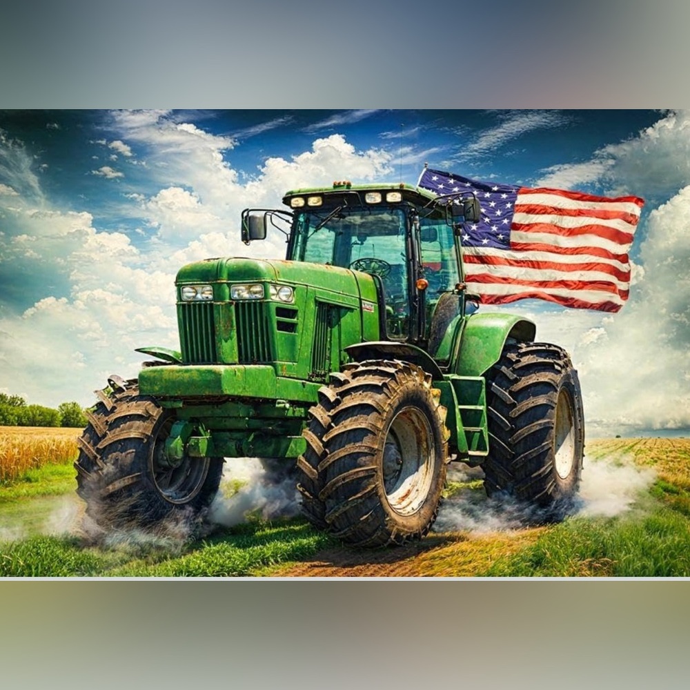 Kate/American Flag Backdrop/Tractor Stars and Stripes/10 x 6.5 ft